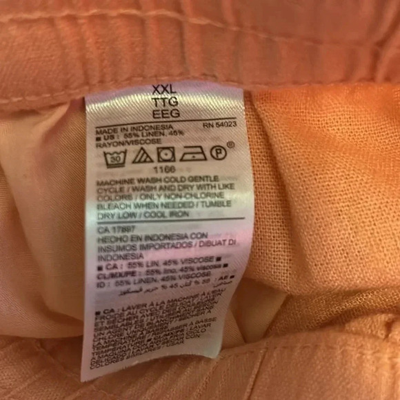 Coral nwt OLD NAVY linen Shorts XXL midrise drawstring/elastic waist - Picture 5 of 7